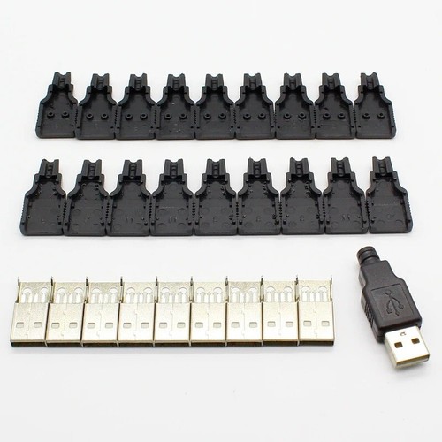10pcs connettore usb maschio - 10pcs,